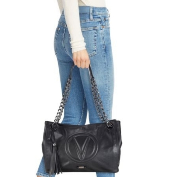 Valentino by Mario Valentino Verra Logo Leather Shoulder Bag - Picture 9 of 10